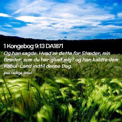 Picture 02 - 1 Kongebog 9:13 DA1871 - Og han sagde: Hvad er dette for Stæder, min - Bible Verse Picture