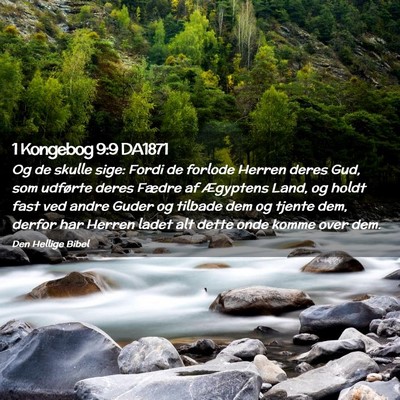 Picture 02 - 1 Kongebog 9:9 DA1871 - Og de skulle sige: Fordi de forlode Herren deres - Bible Verse Picture