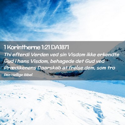 Picture 02 - 1 Korintherne 1:21 DA1871 - Thi efterdi Verden ved sin Visdom ikke erkendte - Bible Verse Picture
