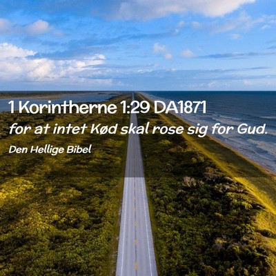 Picture 02 - 1 Korintherne 1:29 DA1871 - for at intet Kød skal rose sig for - Bible Verse Picture