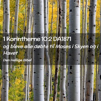 Picture 02 - 1 Korintherne 10:2 DA1871 - og bleve alle døbte til Moses i Skyen og i - Bible Verse Picture