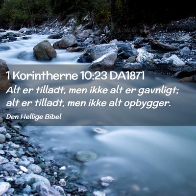 Picture 02 - 1 Korintherne 10:23 DA1871 - Alt er tilladt, men ikke alt er gavnligt; alt er - Bible Verse Picture