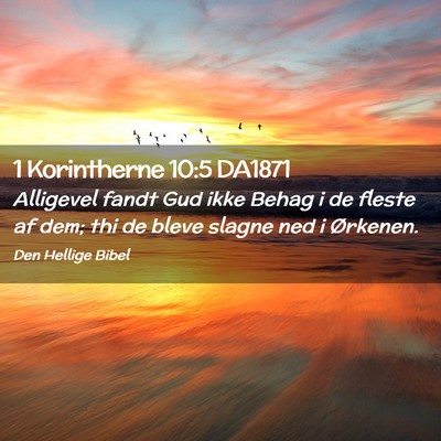 Picture 02 - 1 Korintherne 10:5 DA1871 - Alligevel fandt Gud ikke Behag i de fleste af - Bible Verse Picture