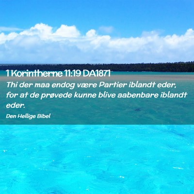 Picture 02 - 1 Korintherne 11:19 DA1871 - Thi der maa endog være Partier iblandt eder, for - Bible Verse Picture