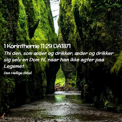 Picture 02 - 1 Korintherne 11:29 DA1871 - Thi den, som æder og drikker, æder og drikker - Bible Verse Picture