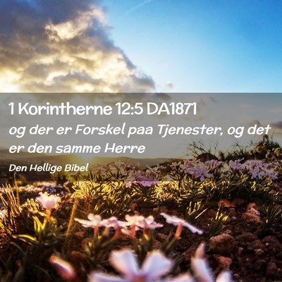 Picture 02 - 1 Korintherne 12:5 DA1871 - og der er Forskel paa Tjenester, og det er den - Bible Verse Picture