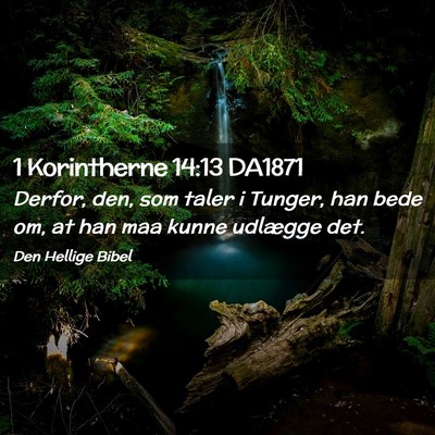 Picture 02 - 1 Korintherne 14:13 DA1871 - Derfor, den, som taler i Tunger, han bede om, at - Bible Verse Picture