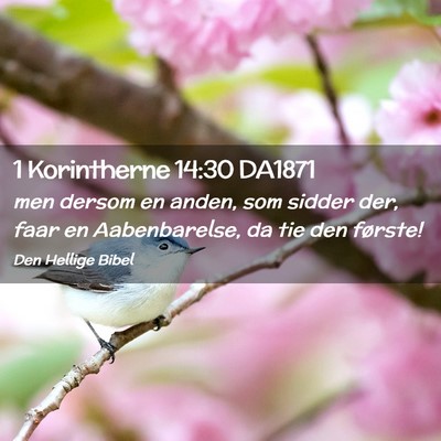Picture 02 - 1 Korintherne 14:30 DA1871 - men dersom en anden, som sidder der, faar en - Bible Verse Picture