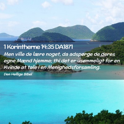 Picture 02 - 1 Korintherne 14:35 DA1871 - Men ville de lære noget, da adspørge de deres - Bible Verse Picture