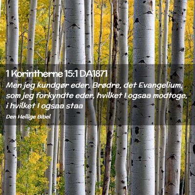 Picture 02 - 1 Korintherne 15:1 DA1871 - Men jeg kundgør eder, Brødre, det Evangelium, - Bible Verse Picture