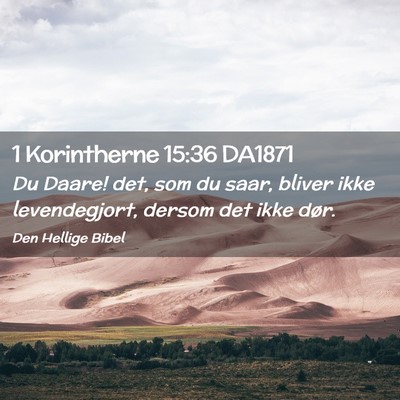 Picture 02 - 1 Korintherne 15:36 DA1871 - Du Daare! det, som du saar, bliver ikke - Bible Verse Picture