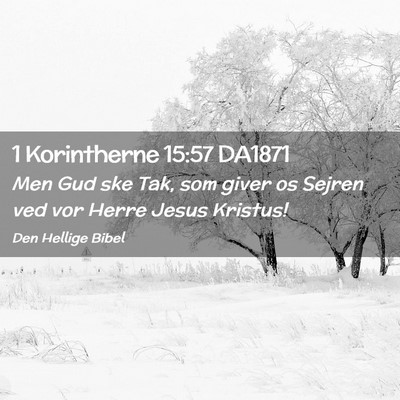 Picture 02 - 1 Korintherne 15:57 DA1871 - Men Gud ske Tak, som giver os Sejren ved vor - Bible Verse Picture