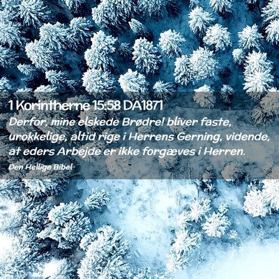 Picture 02 - 1 Korintherne 15:58 DA1871 - Derfor, mine elskede Brødre! bliver faste, - Bible Verse Picture