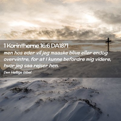 Picture 02 - 1 Korintherne 16:6 DA1871 - men hos eder vil jeg maaske blive eller endog - Bible Verse Picture