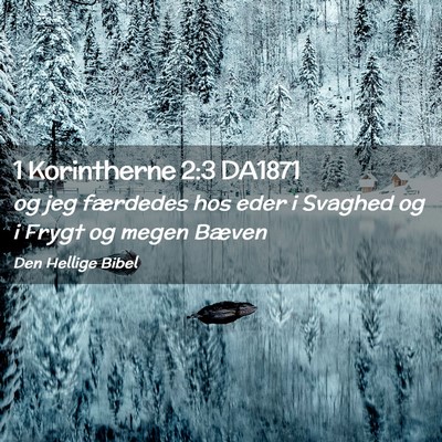 Picture 02 - 1 Korintherne 2:3 DA1871 - og jeg færdedes hos eder i Svaghed og i Frygt og - Bible Verse Picture