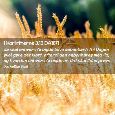 Picture 02 - 1 Korintherne 3:13 DA1871 - da skal enhvers Arbejde blive aabenbart; thi - Bible Verse Picture