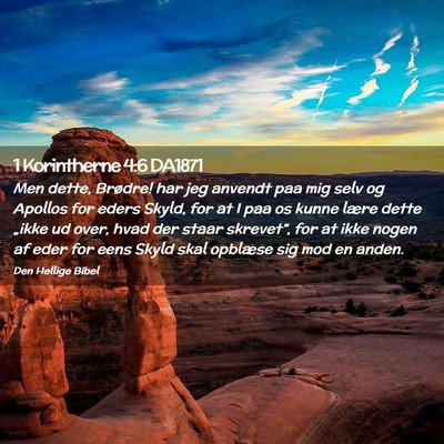 Picture 02 - 1 Korintherne 4:6 DA1871 - Men dette, Brødre! har jeg anvendt paa mig selv - Bible Verse Picture