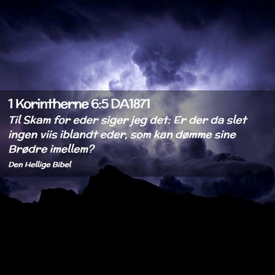 Picture 02 - 1 Korintherne 6:5 DA1871 - Til Skam for eder siger jeg det: Er der da slet - Bible Verse Picture