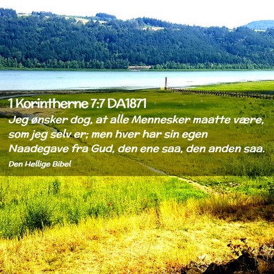 Picture 02 - 1 Korintherne 7:7 DA1871 - Jeg ønsker dog, at alle Mennesker maatte være, - Bible Verse Picture