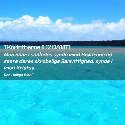 Picture 02 - 1 Korintherne 8:12 DA1871 - Men naar I saaledes synde imod Brødrene og saare - Bible Verse Picture