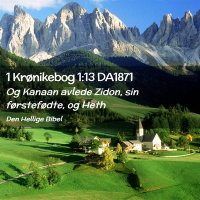 Picture 02 - 1 Krønikebog 1:13 DA1871 - Og Kanaan avlede Zidon, sin førstefødte, og - Bible Verse Picture