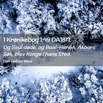 Picture 02 - 1 Krønikebog 1:49 DA1871 - Og Saul døde, og Baal-Hanan, Akbors Søn, blev - Bible Verse Picture