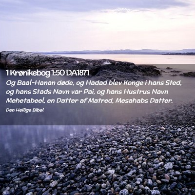 Picture 02 - 1 Krønikebog 1:50 DA1871 - Og Baal-Hanan døde, og Hadad blev Konge i hans - Bible Verse Picture