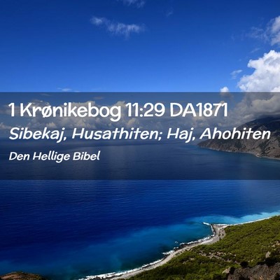 Picture 02 - 1 Krønikebog 11:29 DA1871 - Sibekaj, Husathiten; Haj, - Bible Verse Picture