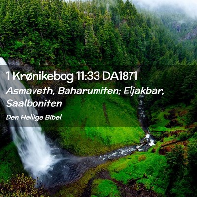 Picture 02 - 1 Krønikebog 11:33 DA1871 - Asmaveth, Baharumiten; Eljakbar, - Bible Verse Picture