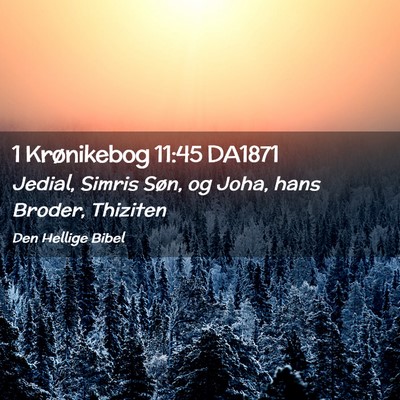 Picture 02 - 1 Krønikebog 11:45 DA1871 - Jedial, Simris Søn, og Joha, hans Broder, - Bible Verse Picture