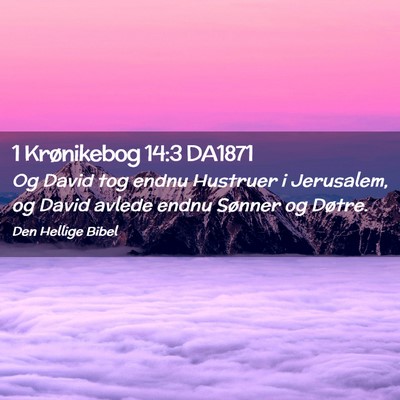 Picture 02 - 1 Krønikebog 14:3 DA1871 - Og David tog endnu Hustruer i Jerusalem, og David - Bible Verse Picture