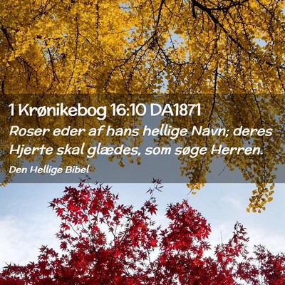 Picture 02 - 1 Krønikebog 16:10 DA1871 - Roser eder af hans hellige Navn; deres Hjerte - Bible Verse Picture