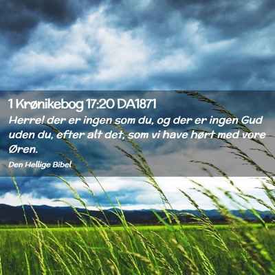 Picture 02 - 1 Krønikebog 17:20 DA1871 - Herre! der er ingen som du, og der er ingen Gud - Bible Verse Picture