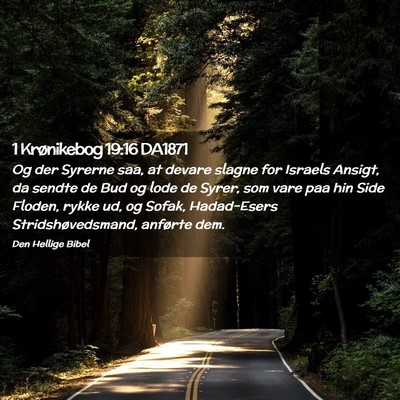 Picture 02 - 1 Krønikebog 19:16 DA1871 - Og der Syrerne saa, at devare slagne for Israels - Bible Verse Picture
