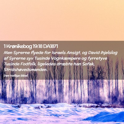 Picture 02 - 1 Krønikebog 19:18 DA1871 - Men Syrerne flyede for Israels Ansigt, og David - Bible Verse Picture