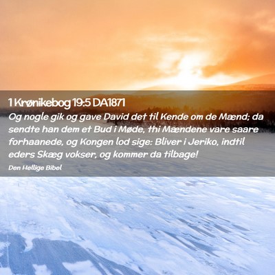 Picture 02 - 1 Krønikebog 19:5 DA1871 - Og nogle gik og gave David det til Kende om de - Bible Verse Picture