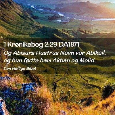 Picture 02 - 1 Krønikebog 2:29 DA1871 - Og Abisurs Hustrus Navn var Abikail, og hun - Bible Verse Picture