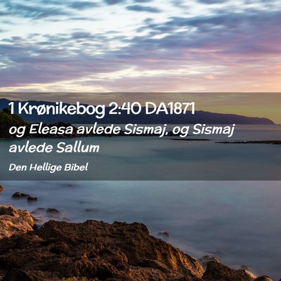 Picture 02 - 1 Krønikebog 2:40 DA1871 - og Eleasa avlede Sismaj, og Sismaj avlede - Bible Verse Picture