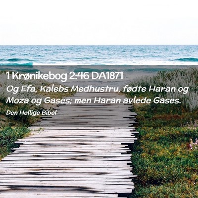 Picture 02 - 1 Krønikebog 2:46 DA1871 - Og Efa, Kalebs Medhustru, fødte Haran og Moza og - Bible Verse Picture