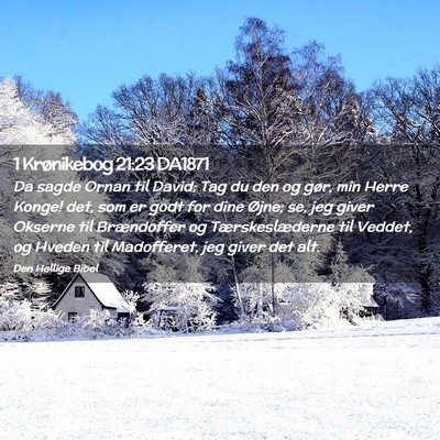 Picture 02 - 1 Krønikebog 21:23 DA1871 - Da sagde Ornan til David: Tag du den og gør, min - Bible Verse Picture