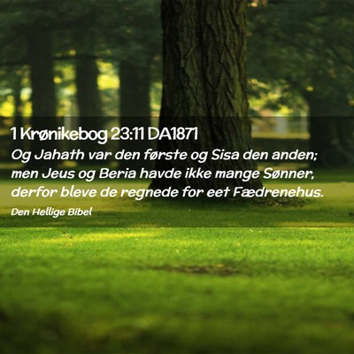 Picture 02 - 1 Krønikebog 23:11 DA1871 - Og Jahath var den første og Sisa den anden; men - Bible Verse Picture