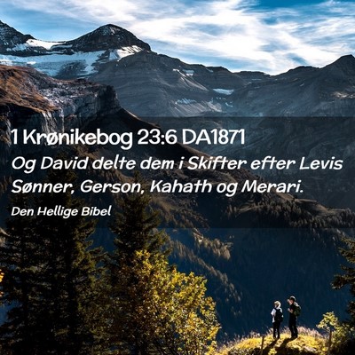Picture 02 - 1 Krønikebog 23:6 DA1871 - Og David delte dem i Skifter efter Levis Sønner, - Bible Verse Picture
