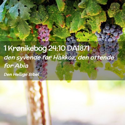 Picture 02 - 1 Krønikebog 24:10 DA1871 - den syvende for Hakkoz, den ottende for - Bible Verse Picture