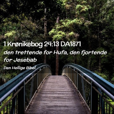 Picture 02 - 1 Krønikebog 24:13 DA1871 - den trettende for Hufa, den fjortende for - Bible Verse Picture