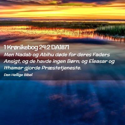 Picture 02 - 1 Krønikebog 24:2 DA1871 - Men Nadab og Abihu døde for deres Faders Ansigt, - Bible Verse Picture
