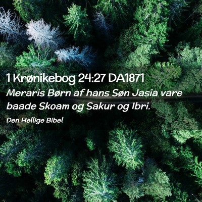 Picture 02 - 1 Krønikebog 24:27 DA1871 - Meraris Børn af hans Søn Jasia vare baade Skoam - Bible Verse Picture