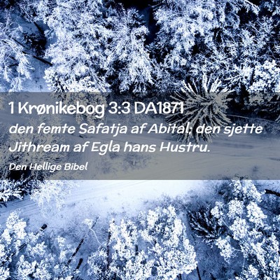 Picture 02 - 1 Krønikebog 3:3 DA1871 - den femte Safatja af Abital; den sjette Jithream - Bible Verse Picture