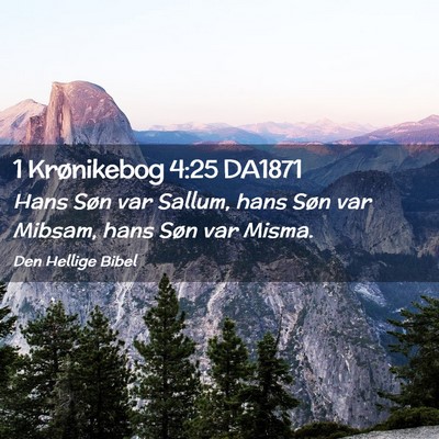 Picture 02 - 1 Krønikebog 4:25 DA1871 - Hans Søn var Sallum, hans Søn var Mibsam, hans - Bible Verse Picture