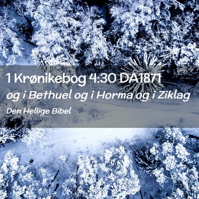 Picture 02 - 1 Krønikebog 4:30 DA1871 - og i Bethuel og i Horma og i - Bible Verse Picture
