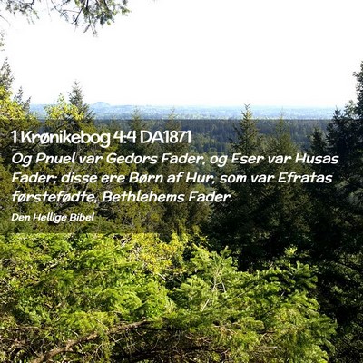 Picture 02 - 1 Krønikebog 4:4 DA1871 - Og Pnuel var Gedors Fader, og Eser var Husas - Bible Verse Picture